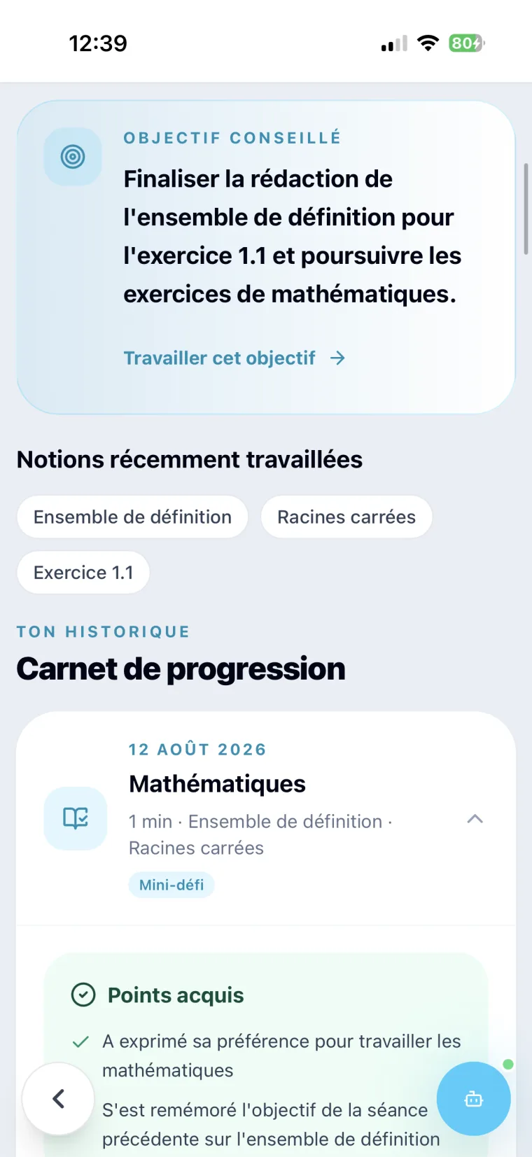 Preview of My AI journey with session tracking, learning time and mini-challenges